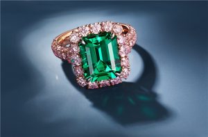 稀世双辉，再添传奇珍宝！轩灵重磅收藏无油Muzo祖母绿x阿盖尔粉钻瑰宝-「Diana」戒指